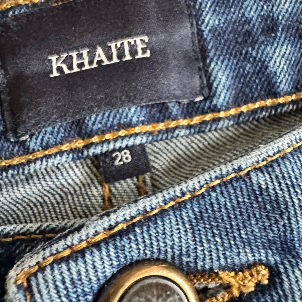 Khaite Kassandra Jeans Womens 28 Blue Slim Straight Designer Denim Made USA